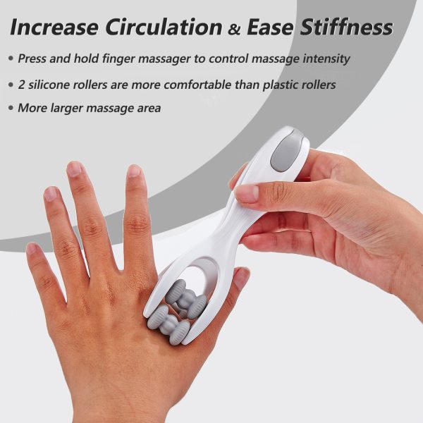 Finger Massager with 5 Pcs Acupressure Massage Rings for Finger, Finger Joint Massage Tools for Arthritis, Stress & Pain Relief - 图片 2