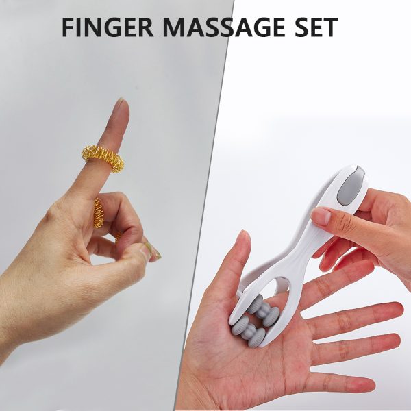 Finger Massager with 5 Pcs Acupressure Massage Rings for Finger, Finger Joint Massage Tools for Arthritis, Stress & Pain Relief - 图片 4