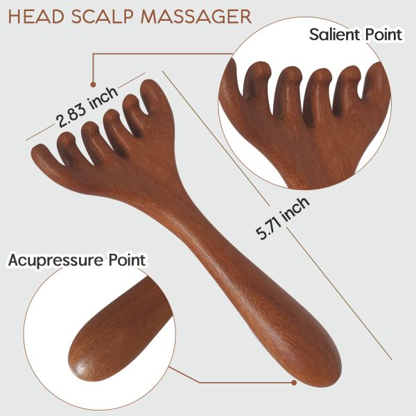Head Massager Scalp 2 Pack, Protable Head Scratcher Massager for Relaxation & Stress Reduction, Scalp Wood Comb Gift for Mother, Sister and Lover - 图片 5