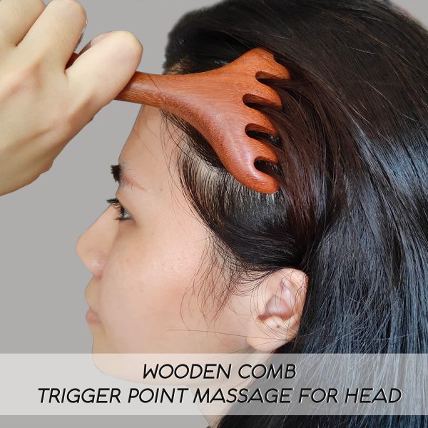 Head Massager Scalp 2 Pack, Protable Head Scratcher Massager for Relaxation & Stress Reduction, Scalp Wood Comb Gift for Mother, Sister and Lover - 图片 4
